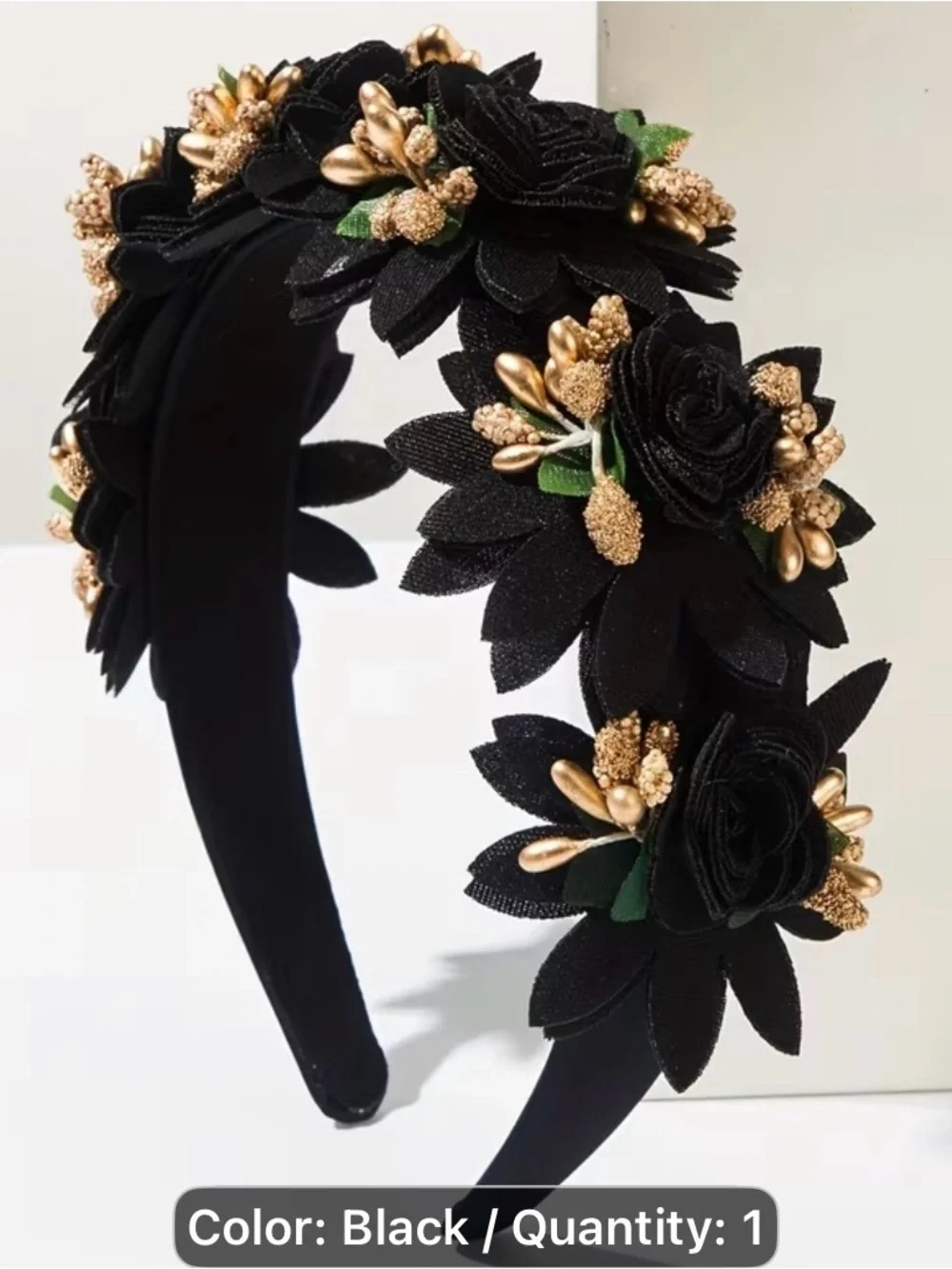 3PCS Forest Simulation Flowers,Ultra-Ethereal Hairpin Headband-yellow black blue